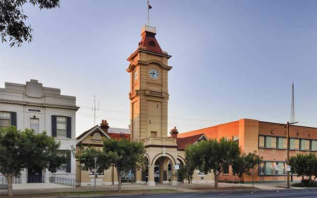 Historic Echuca Clock Tower Main Street
