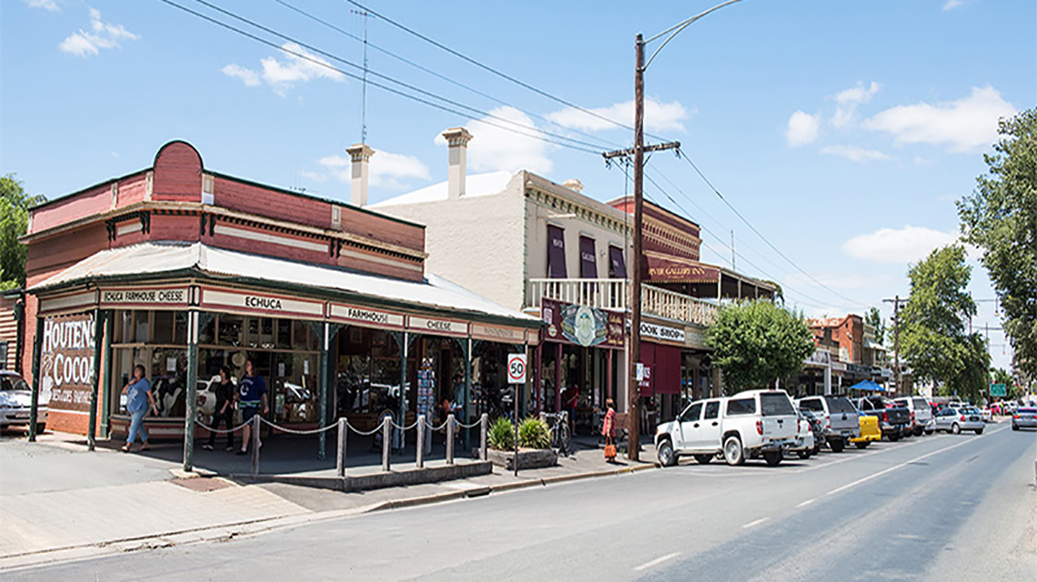 Busy Streets of Echuca Shopping strip